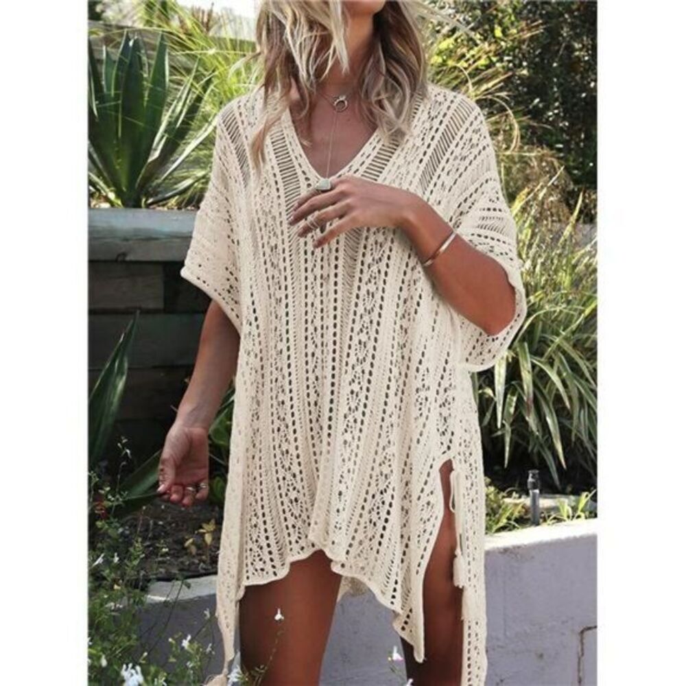 Bathing‎ Suit Cover Up Beach Pool Crochet Dress Swimwear Size Large Women’s